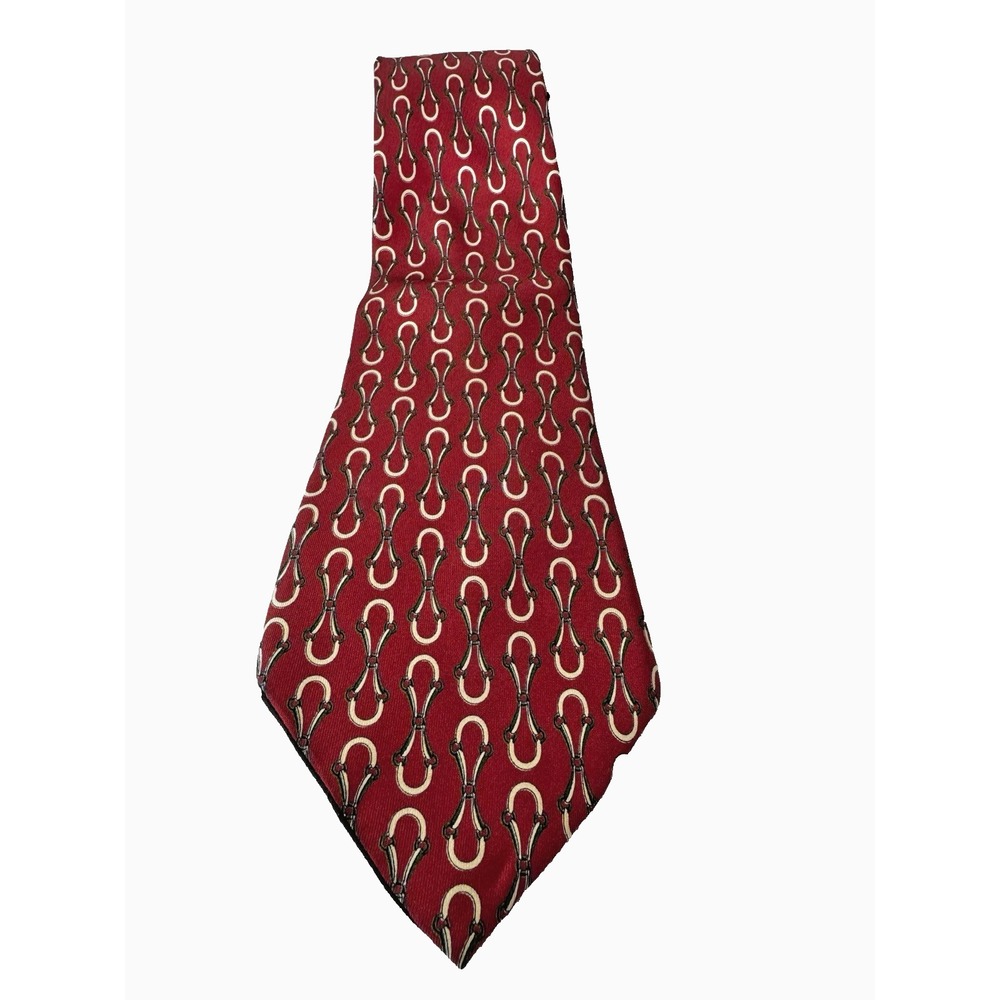 Vintage Gucci Mens Silk Horsebit Tie Classic Equestrian Italy Luxury Old Money